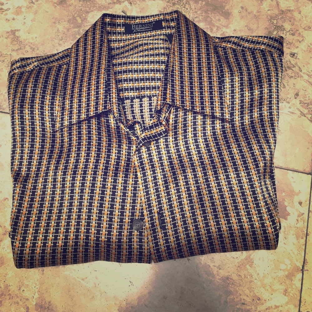 Mens Silk Bernini Button Down